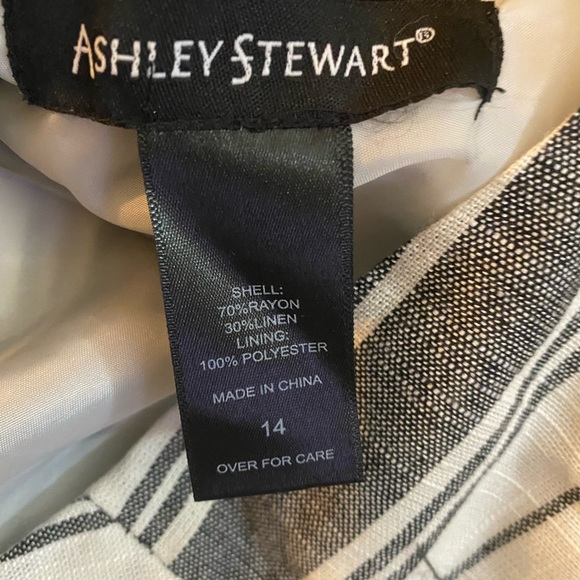 Ashley Stewart Plus Size Linen Blend Striped Jumpsuit Size 14 - Picture 7 of 7